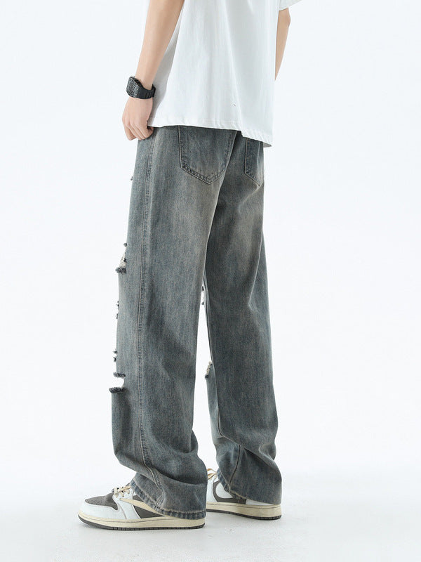 Men's Straight Wide Leg Casual Trousers