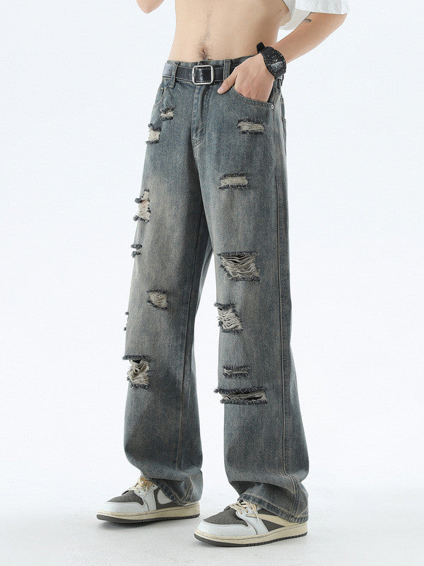 Men's Straight Wide Leg Casual Trousers