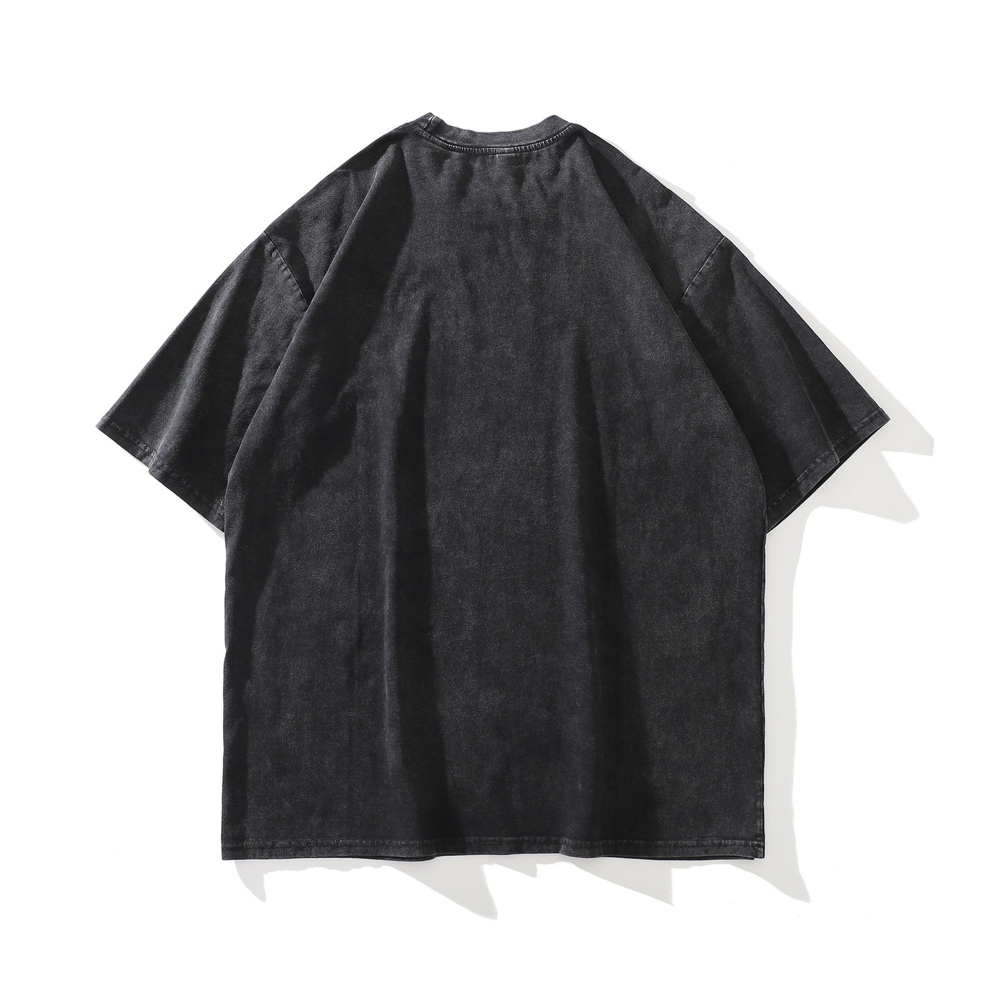 Washed Old Cartoon Vintage Print Half Sleeve T-shirt