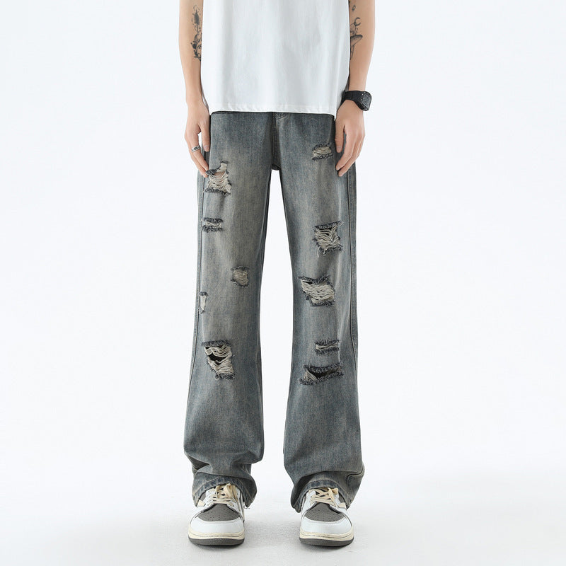 Men's Straight Wide Leg Casual Trousers
