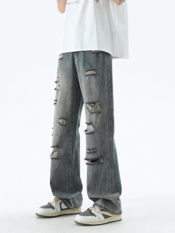 Men's Straight Wide Leg Casual Trousers